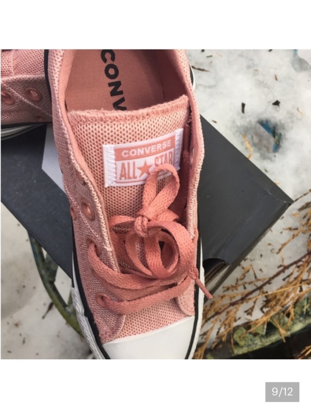 Converse Pink Low-Top Canvas Sneakers with White Toe Cap - Picture 9 of 10